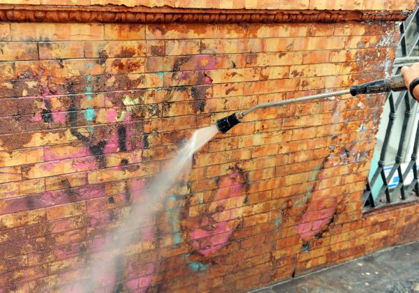 Brick Graffiti Cleaning in Vista